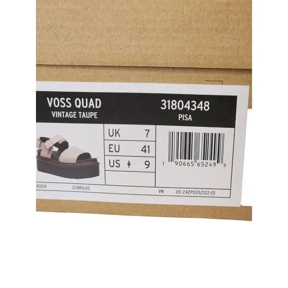 Dr. Martens Voss Quad Vintage Taupe Platform Sandal Women's Size 9 - Picture 10 of 11